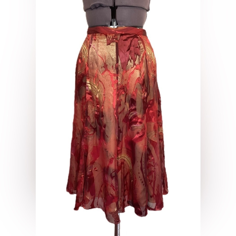 Coldwater Creek Burnout Silk Blend Skirt XS Fairy Grunge - Picture 2 of 16